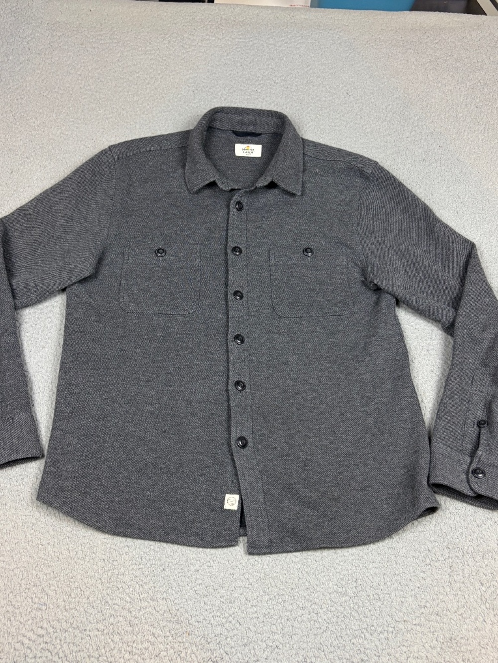 Marine Layer Shacket Men's Medium Long Sleeve Heavy Shirt Jacket Cotton Casual